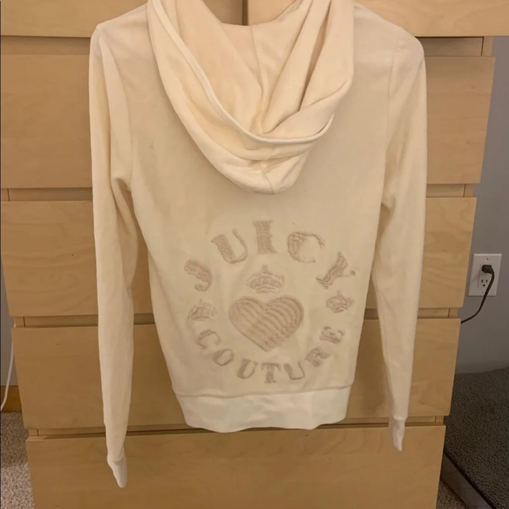 Cream juicy couture zip up